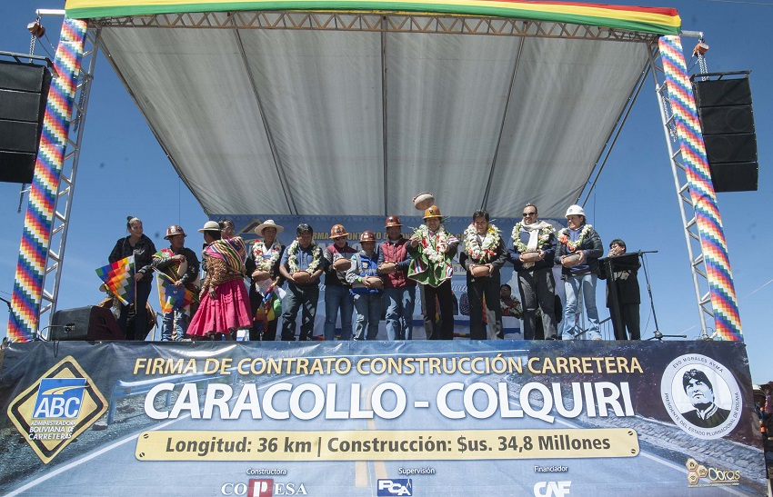 Gobierno firma contrato para construir vía Caracollo-Colquiri por ... - Los Tiempos