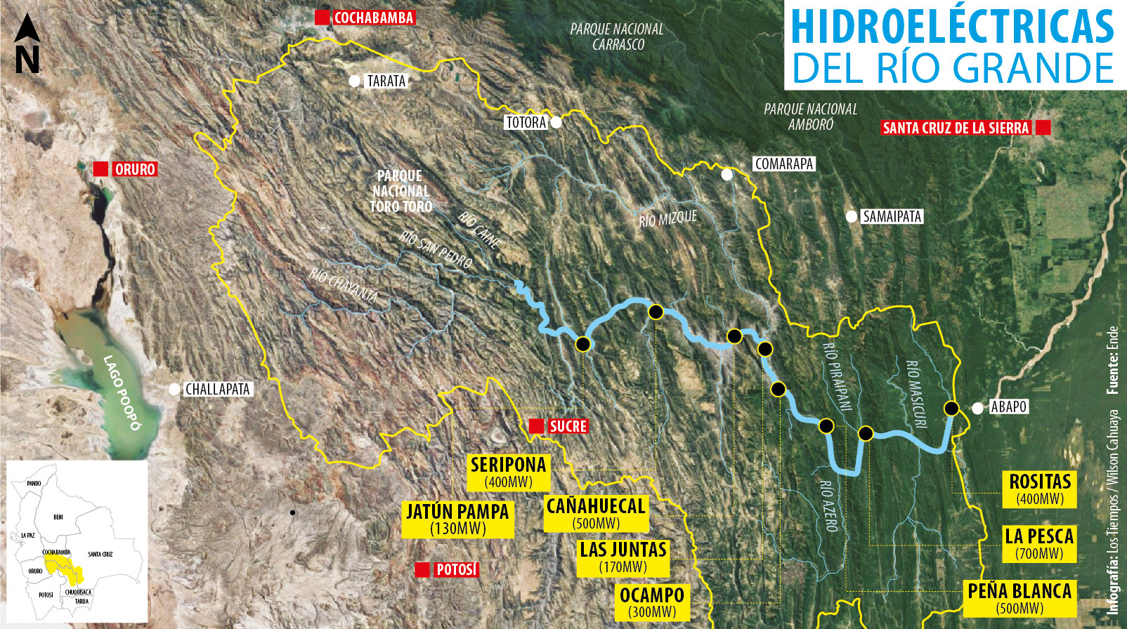 Estudian 7 hidroeléctricas en la cuenca Río Grande | Los Tiempos - Los Tiempos