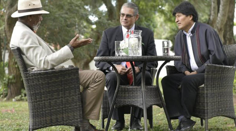 Morgan Freeman dice que Evo llevó su rebelión a la escena mundial