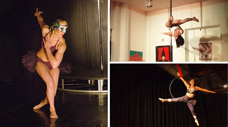 Pole dance, entre el aire y  la tierra, un show de película