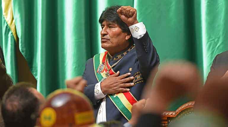 El presidente Evo Morales preside la celebracion del aniversario del Estado Plurinacional. | ABI