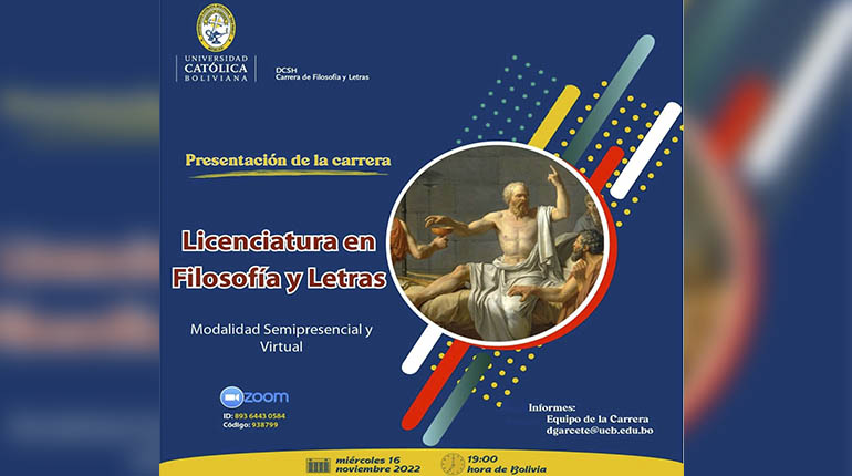 Carrera de Filosofía y Letras de la UCB abrirá nuevas inscripciones en  modalidad virtual | Los Tiempos