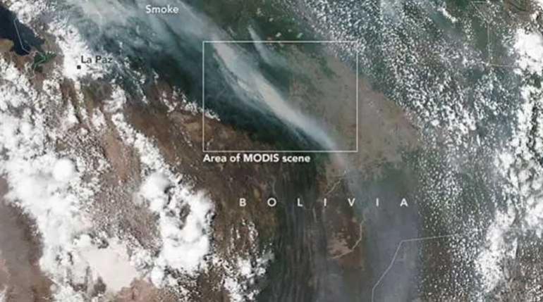 La NASA rileva dallo spazio gli incendi boschivi in ​​Bolivia