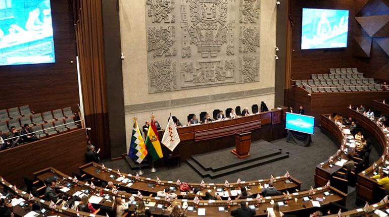 La Asamblea Legislativa Plurinacional (ALP) aprobó por mayoría una declaración en la que se pide respeto a la democracia | ABI.