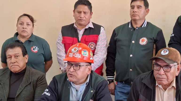 Los dirigentes de la Central Obrera Departamental (COD) de Cochabamba. | Unitel